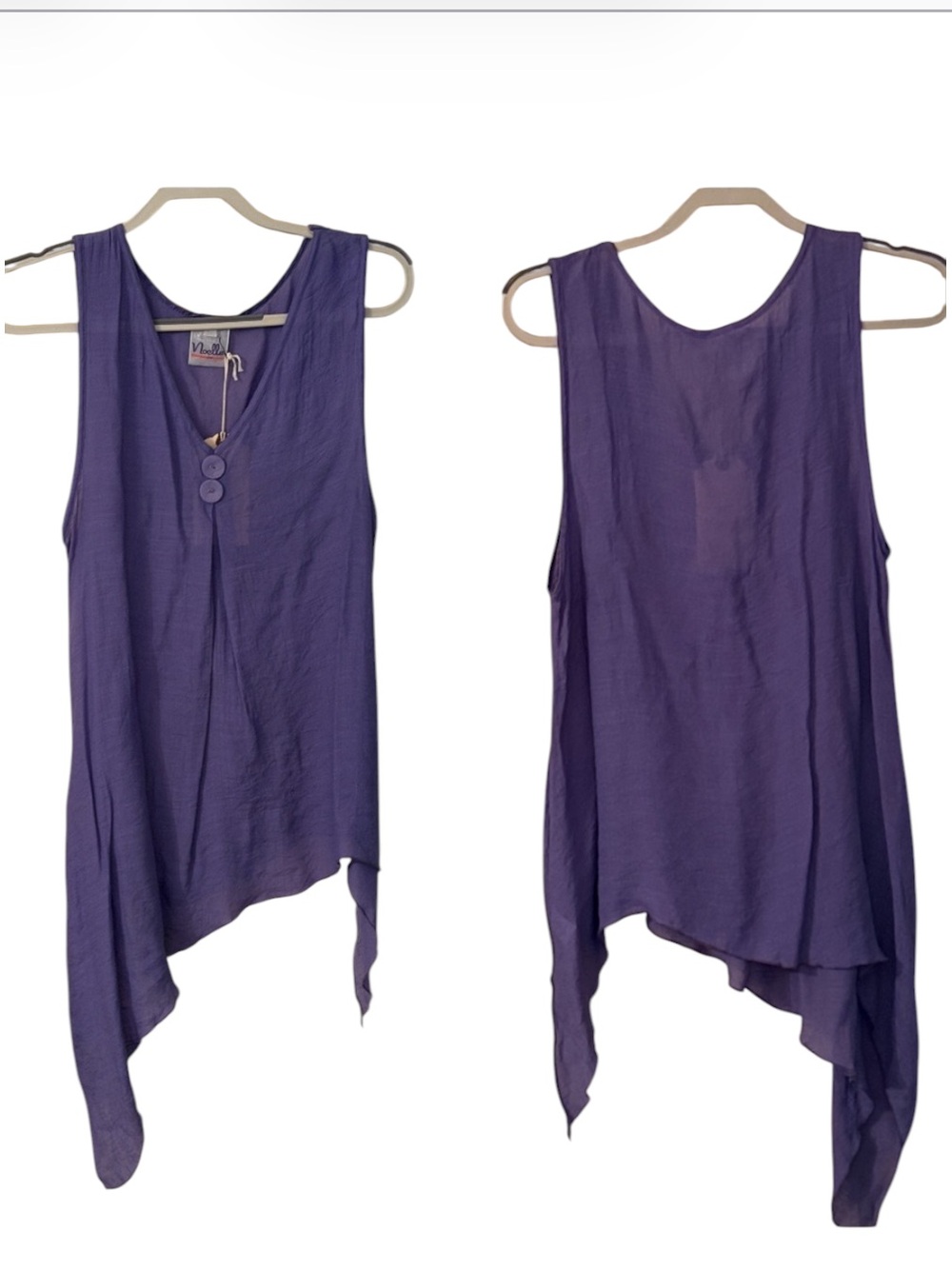 Noelle Lavender V Neck Sleeveless Top. Sz S/M